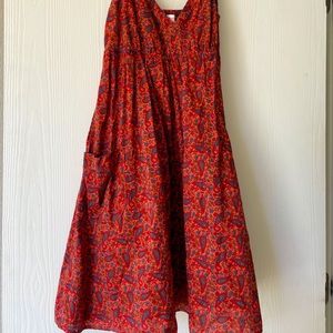 Mossimo Supply Co. Dress, Rust w/teal print, small